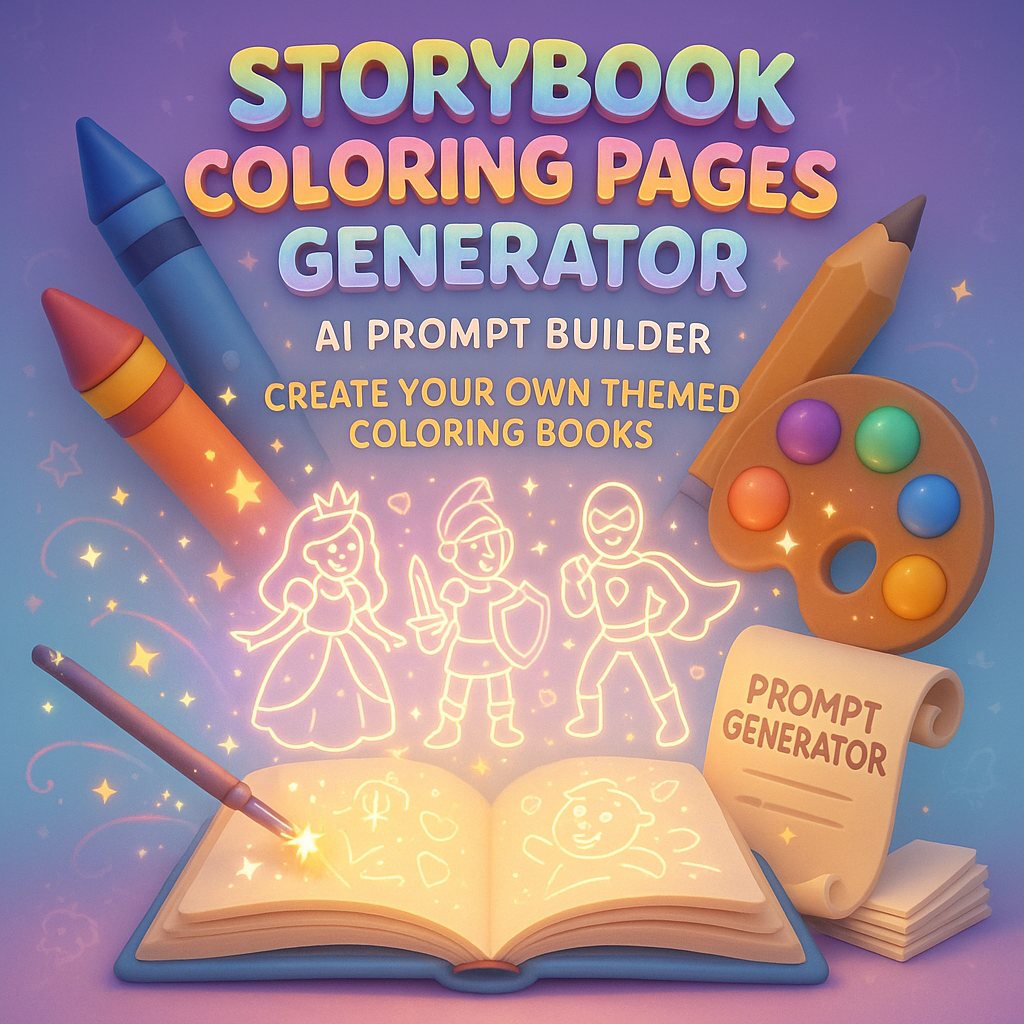Storybook Coloring Page Generator - Create Personalized, Illustrated Adventures in Minutes! - Image 2
